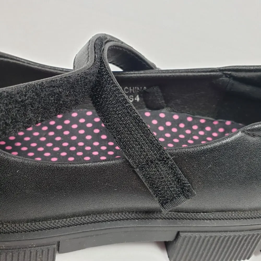 Jabasic Back To School Girls Size 4Y Black Uniform Chunky Mary Jane Shoes